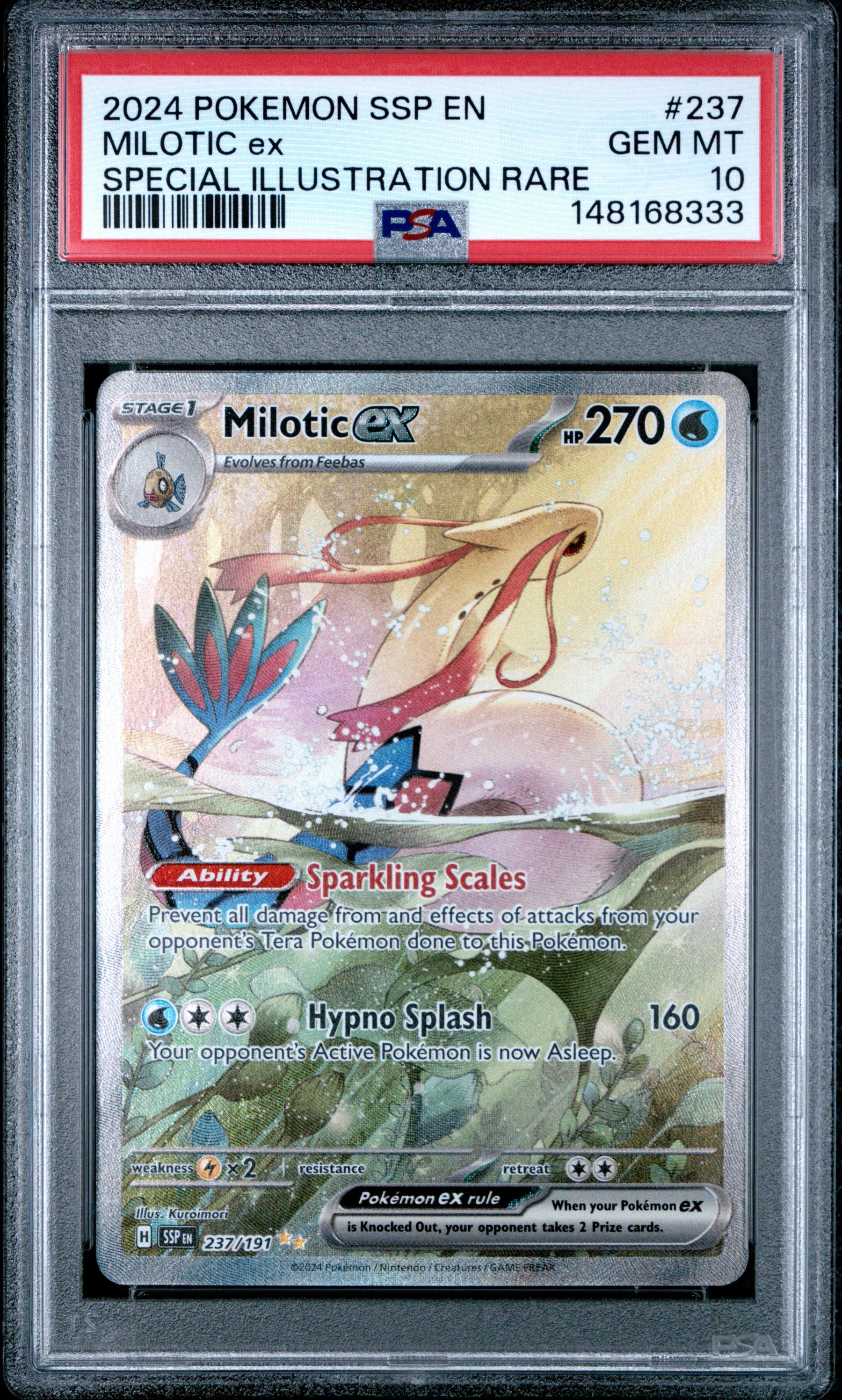 2024 Pokemon Surging Sparks Special Illustration Rare Milotic Ex 10 PSA #237