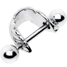 16G 3/8 Steel Barbell Floating Feather Cartilage Cuff