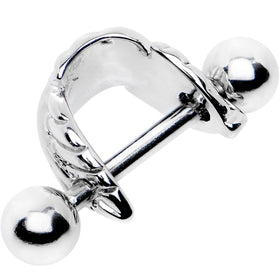 16G 3/8 Steel Barbell Floating Feather Cartilage Cuff