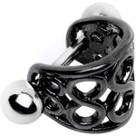 16G 3/8 Black Band Steel Bar Infinity Cartilage Cuff