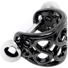 16G 3/8 Black Band Steel Bar Infinity Cartilage Cuff