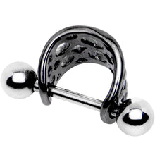 16G 3/8 Black Band Steel Bar Infinity Cartilage Cuff