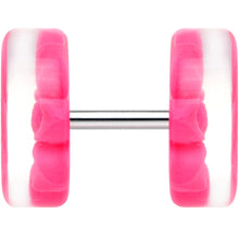Acrylic Pretty Pink Flower Inlay Cheater Plug