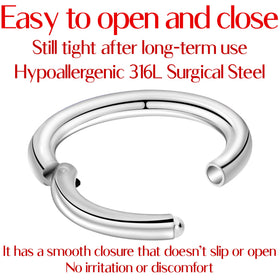 16G 5/16 Stainless Steel Hinged Segment Ring