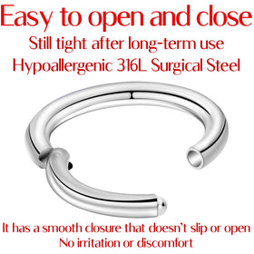 16G 3/8 Stainless Steel Hinged Segment Ring