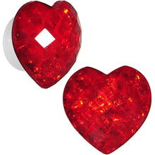 White Acrylic Red Faceted Valentine Heart Saddle Plug Set 2G to 26mm