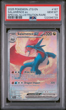 2025 Pokemon Journey Together Salamence Ex 10 PSA #187
