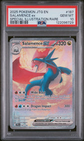 2025 Pokemon Journey Together Salamence Ex 10 PSA #187