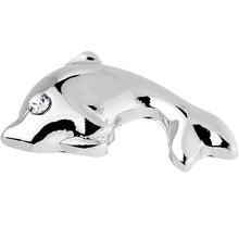 16G 1/4 Clear Gem Dolphin Left Cartilage Earring