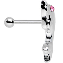 16G 1/4 Pink Gem Dolphin Left Cartilage Earring
