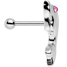 16G 1/4 Pink Gem Dolphin Left Cartilage Earring