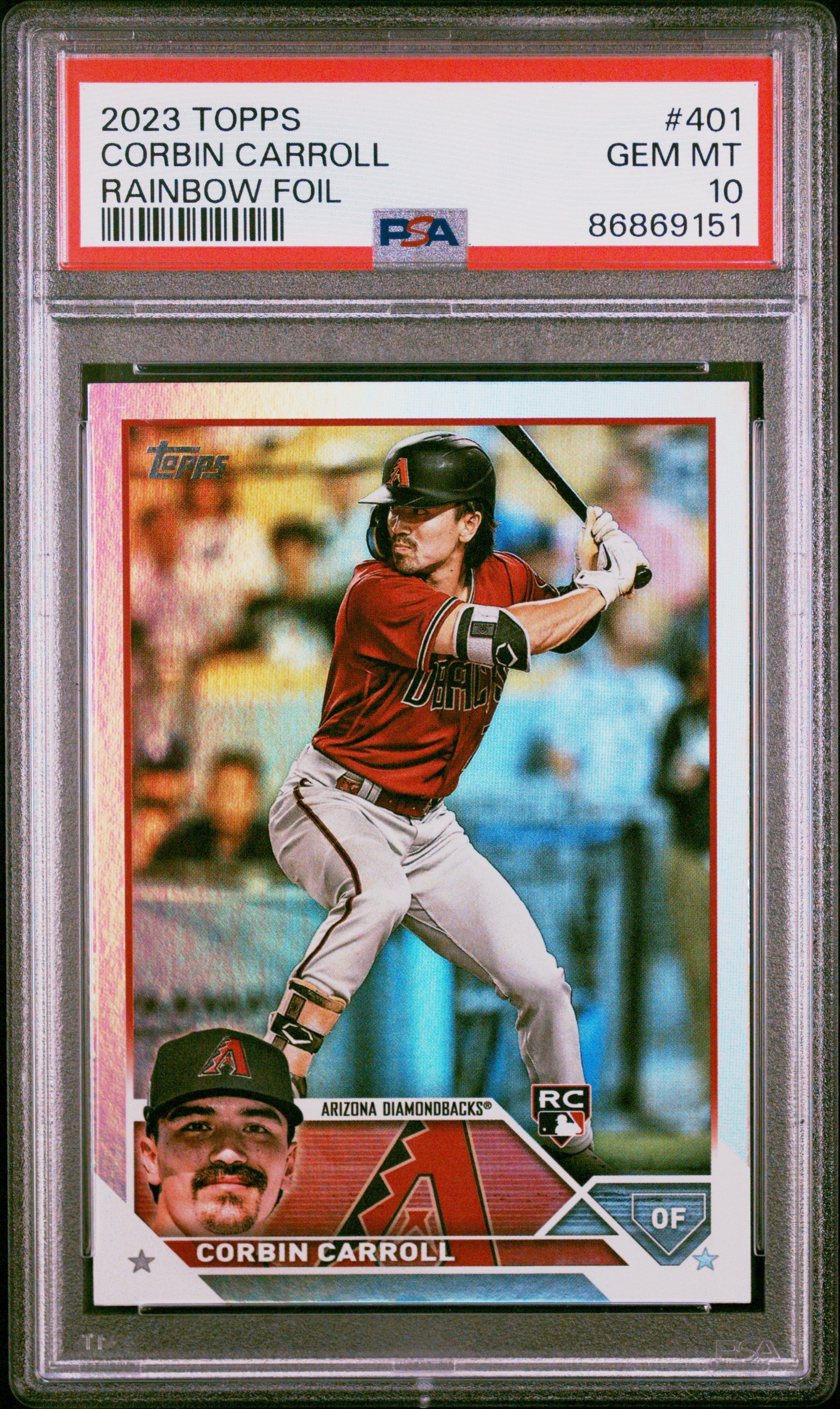 2023 Topps Rainbow Foil Corbin Carroll 10 PSA #401