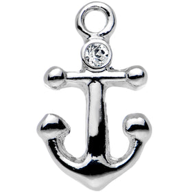 16G 1/4 Clear Gem Settle Down Anchor Cartilage Earring