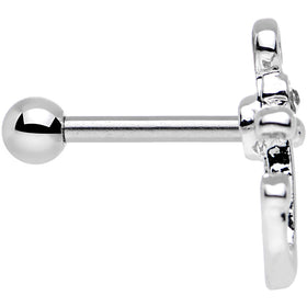 16G 1/4 Clear Gem Settle Down Anchor Cartilage Earring