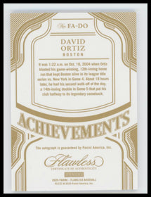 2025 Panini Flawless Achievements Sapphire David Ortiz #/15 Auto #FA-DO