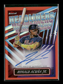 2023 Finest Headliners Orange Refractor Ronald Acuña Jr. #/25 Auto #FHA-RA