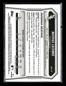 2026 Bowman Chrome Prospects Lazer Refractor Mathias Lacombe #BCP-119