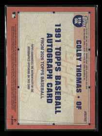 2026 Topps Baseball 35th Anniversary Colby Thomas Auto #91A-COL