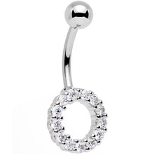 Clear Gem Stainless Steel Hollow Circle Belly Ring