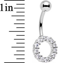 Clear Gem Stainless Steel Hollow Circle Belly Ring