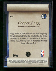 2025-26 Topps Holiday Making The Nice List Cooper Flagg #ML-1