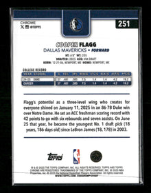 2025-26 Topps Chrome Cooper Flagg Rookie #251