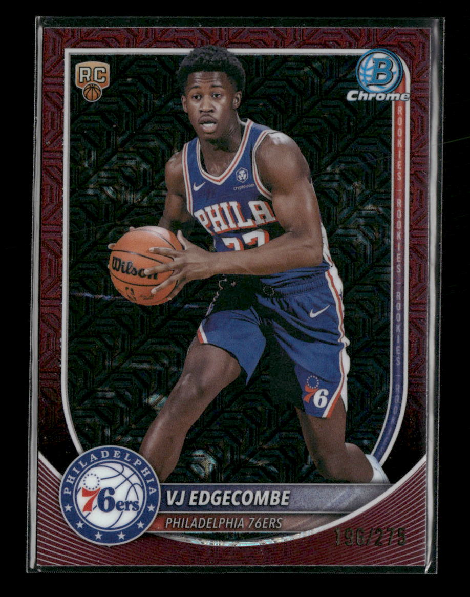 2025-26 Bowman Chrome Burgundy Mojo Refractor VJ Edgecombe #/275 #BCV-3