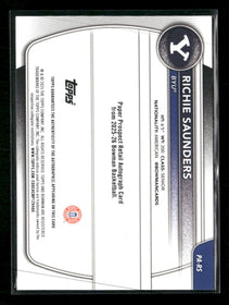 2025-26 Bowman Prospect Autographs Blue Border Richie Saunders #/150 Auto #PA-RS