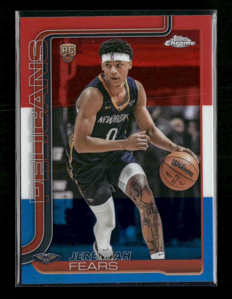 2025-26 Topps Chrome Red White and Blue Refractor Jeremiah Fears Rookie #257