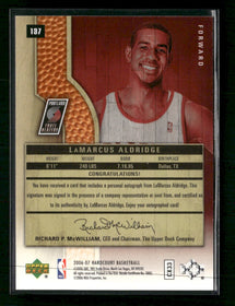 2006-07 Upper Deck Hardcourt LaMarcus Aldridge Rookie #/399 Auto #137