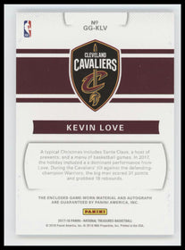 2017-18 Panini National Treasures Game Gear Kevin Love #/25 Auto #GG-KLV