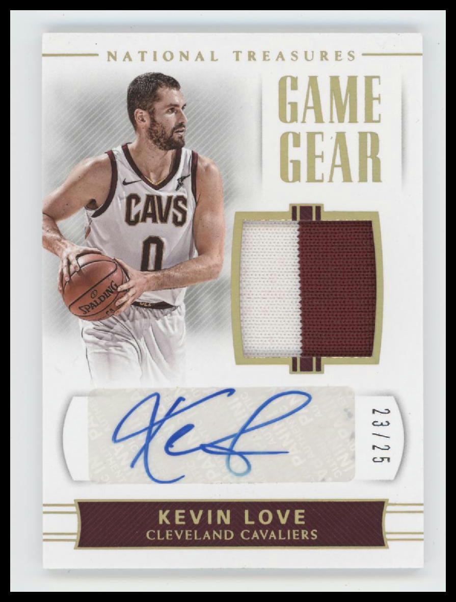 2017-18 Panini National Treasures Game Gear Kevin Love #/25 Auto #GG-KLV