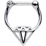 16G 1/4 Stainless Steel Drop Diamond Inspired Septum Clicker