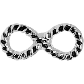 16G 1/4 Black Gem Roped Infinity Cartilage Earring