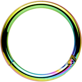 16G 3/8 Rainbow Anodized Hinged Segment Ring