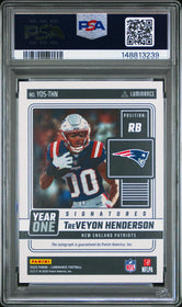 2025 Panini Luminance Year One Signatures Rps Treveyon Henderson 9 PSA #YOSTHN