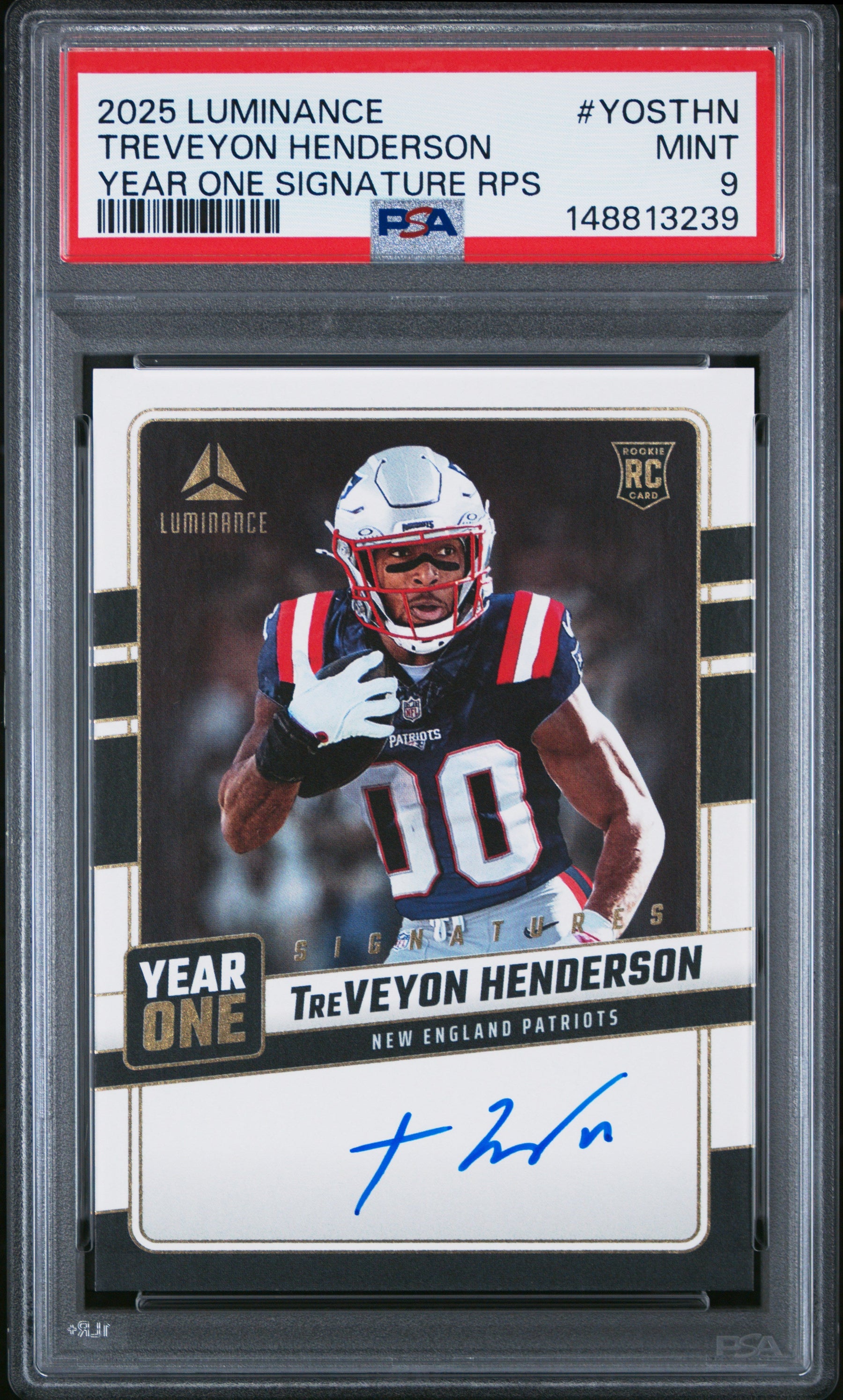 2025 Panini Luminance Year One Signatures Rps Treveyon Henderson 9 PSA #YOSTHN