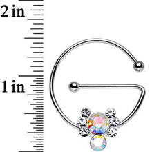 Aurora Clear Gem Universal Nipple Ring Set Created with Crystals