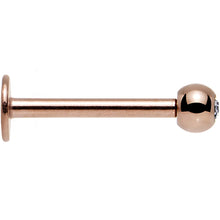 16G Clear Gem Rose Gold IP Press Fit Labret Monroe 3/8
