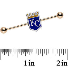 Licensed MLB Gold Anodized Kansas City Royals Industrial Barbell 38mm