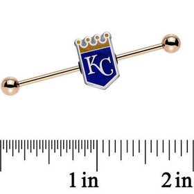 Licensed MLB Gold Anodized Kansas City Royals Industrial Barbell 38mm