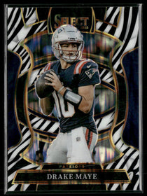 2025 Panini Select Zebra Prizm Shock Drake Maye #80