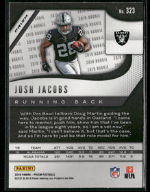 2019 Panini Prizm Prizm Josh Jacobs Rookie #323