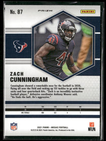 2021 Panini Mosaic Honeycomb Prizm Zach Cunningham #87