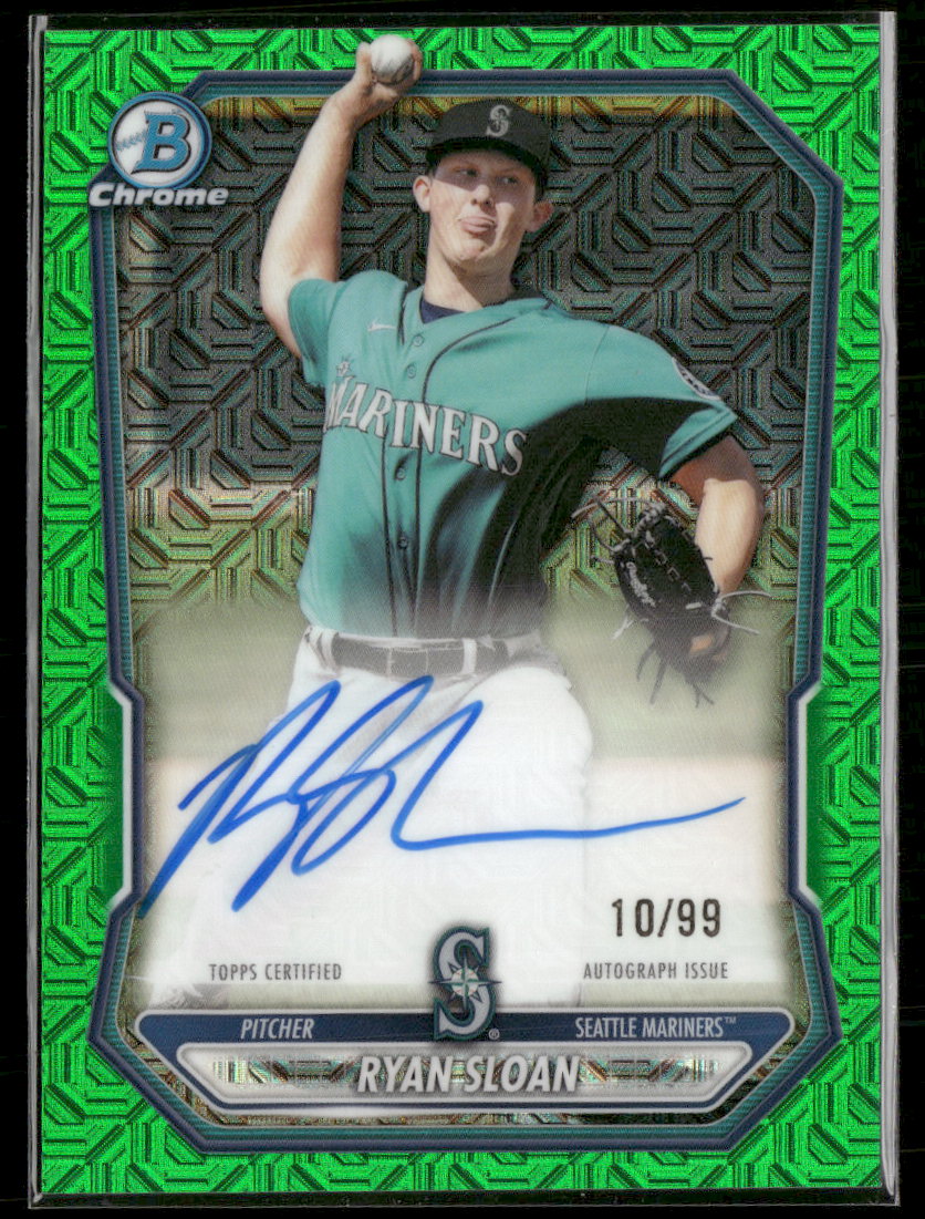 2026 Bowman Chrome Auto Green Mojo #/99 Ryan Sloan #BMA-RS