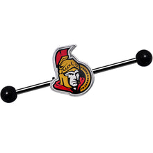 Licensed NHL Black Anodized Ottawa Senators Industrial Barbell 38mm