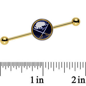 Licensed NHL Gold Anodized Buffalo Sabres Industrial Barbell 38mm