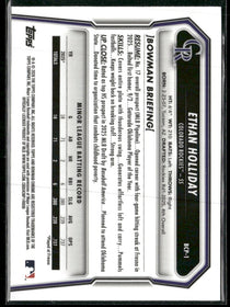 2026 Bowman Chrome Prospects Mojo Ethan Holliday #BCP-1