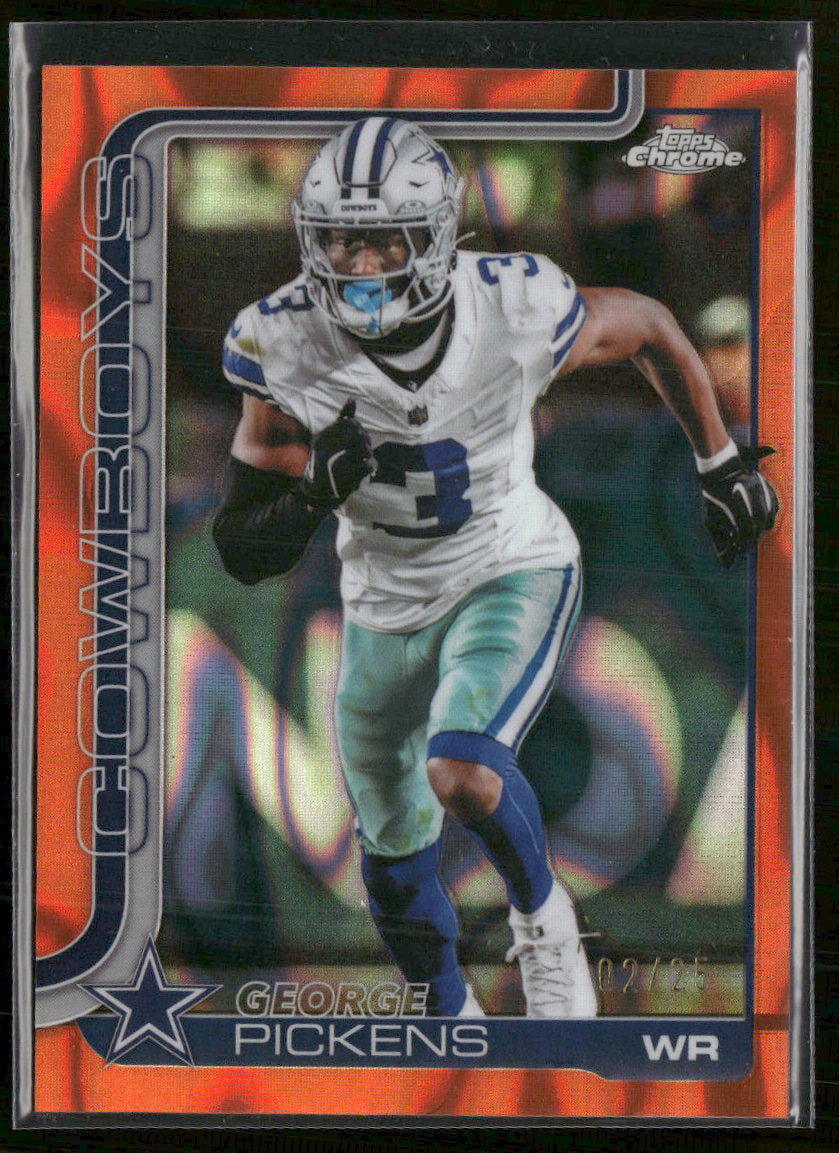 2025 Topps Chrome Orange Wave Refractor George Pickens #/25 #80
