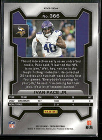 2023 Panini Prizm Purple Pulsar Ivan Pace Jr. #366